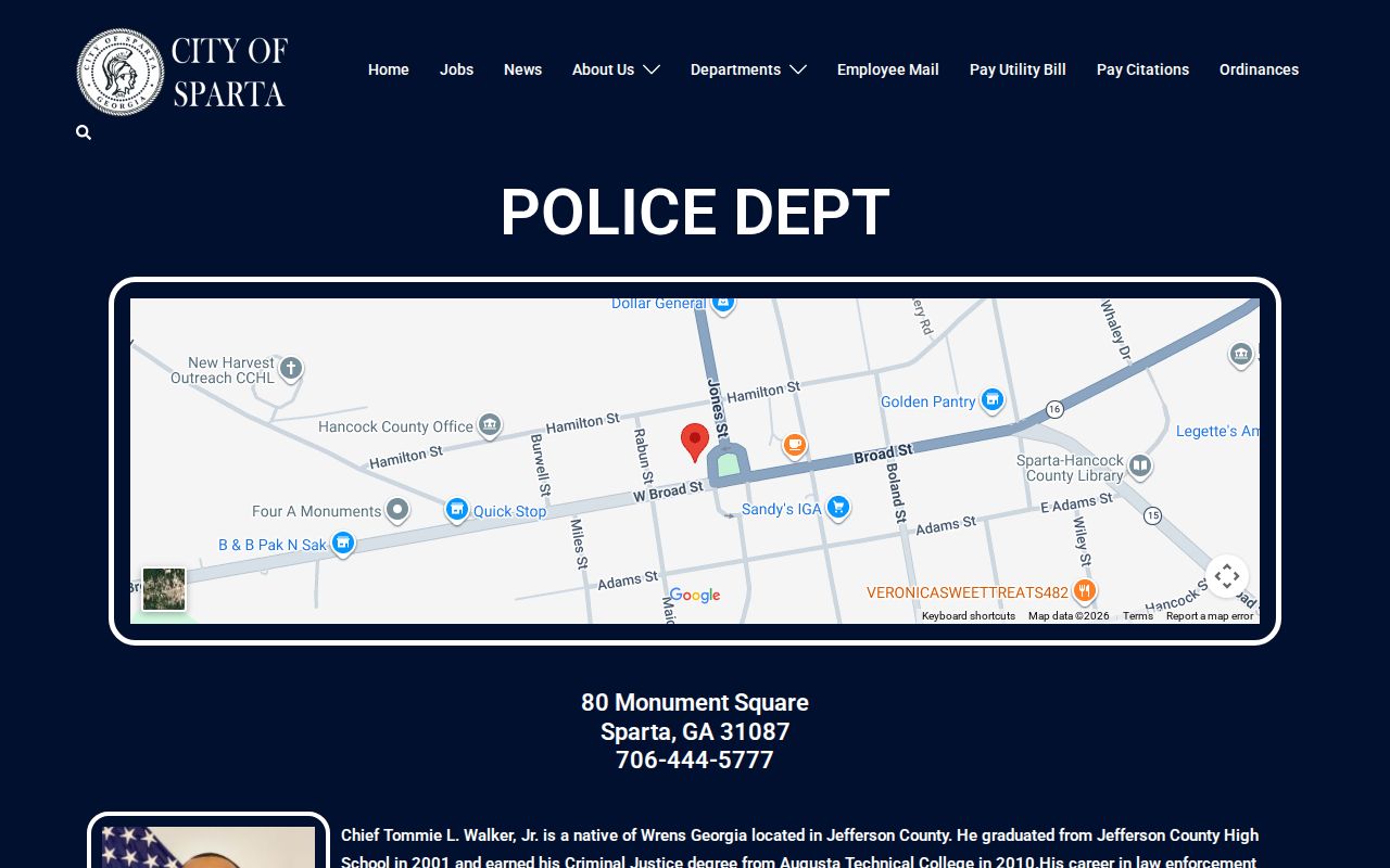 Hancock County arrest records channel at Sparta Police Department