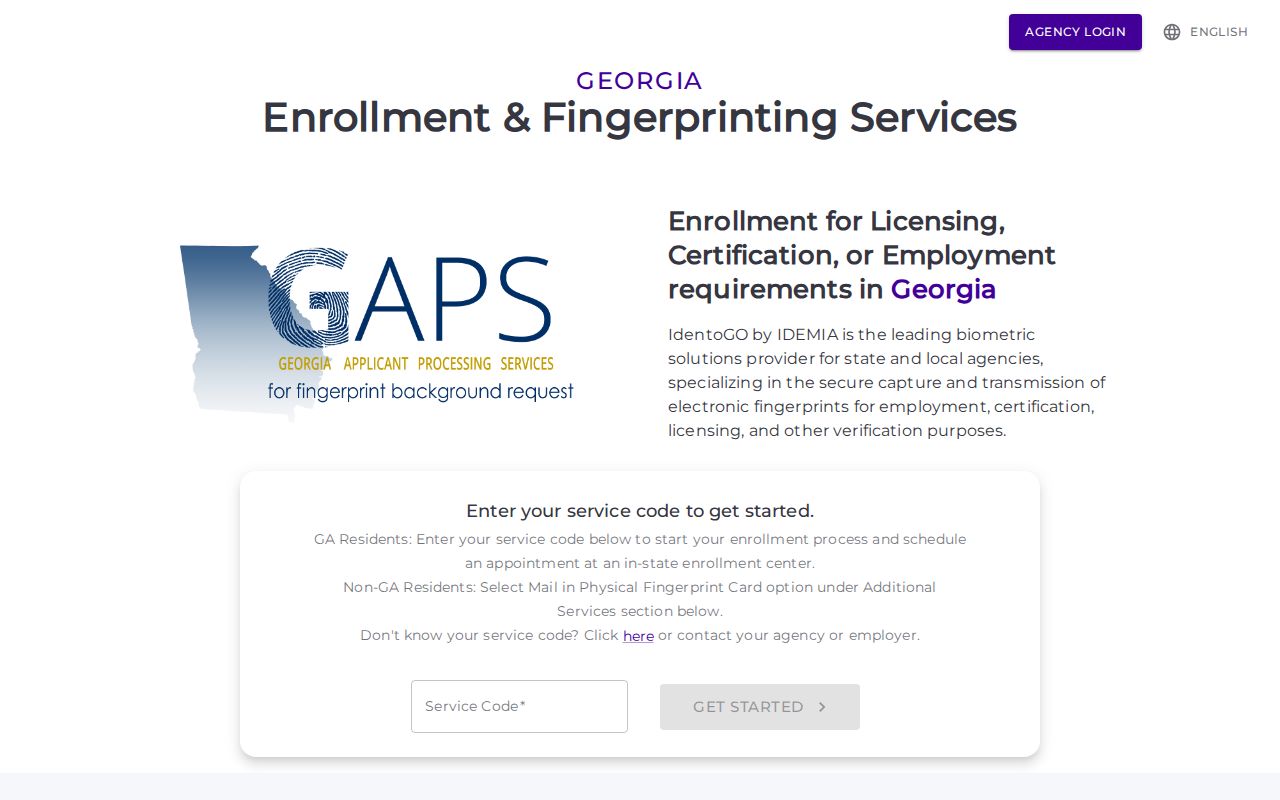 Hancock County criminal history fingerprint registration
