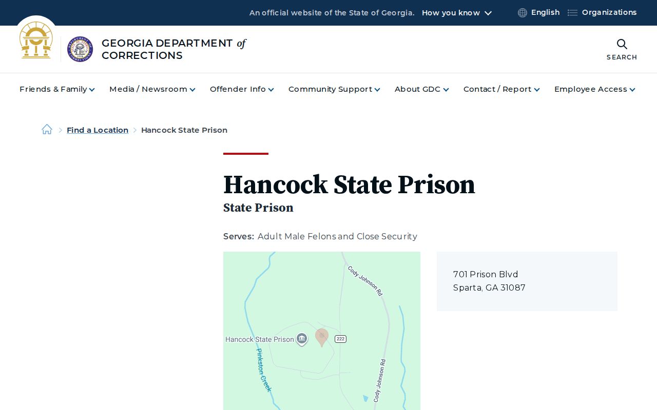 Hancock County criminal records state prison distinction